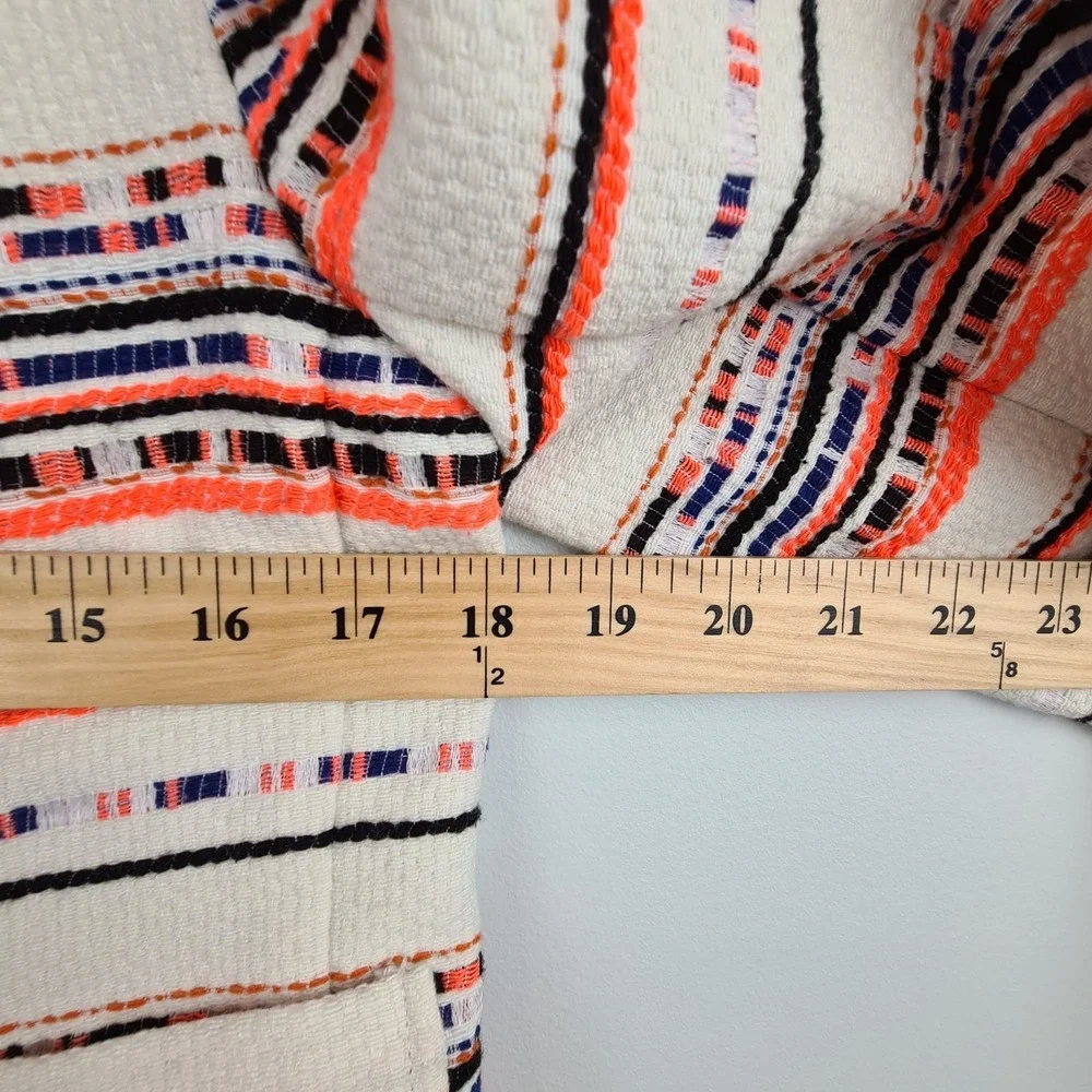 Belle Vere Womens Western Raw Fringe Hem‎ Tweed Blazer Small Neon Anthropologie